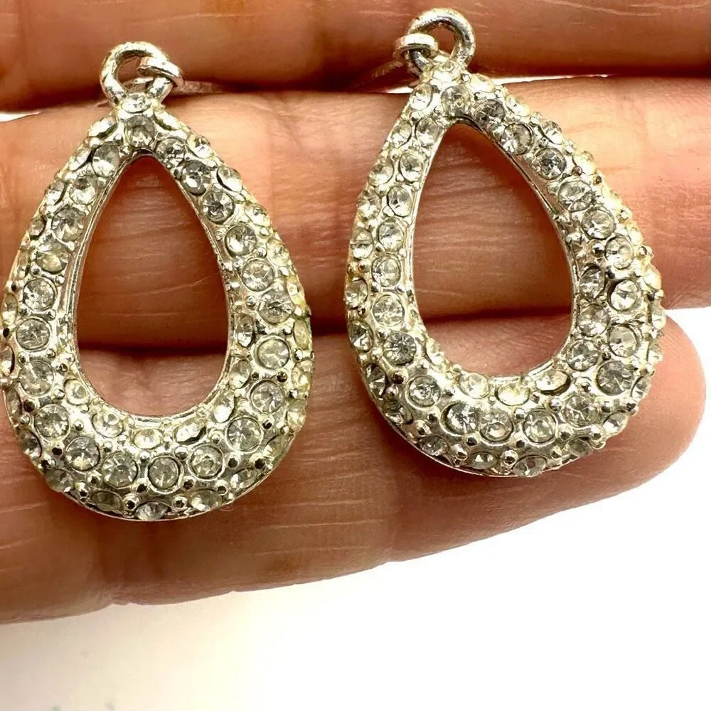 Kenneth Cole rhinestone teardrop earrings